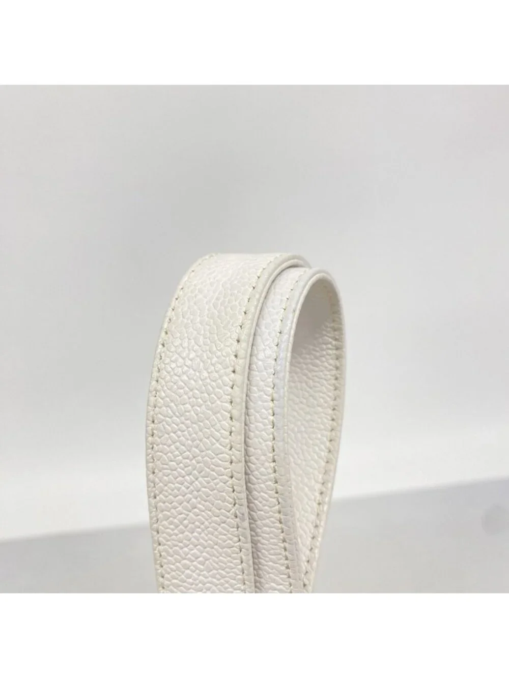 Chanel Chain Tote Caviar Leather White Gold